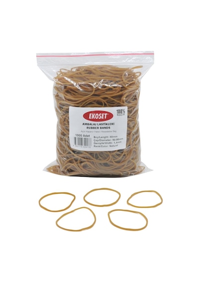 Ekoset 80mm Kauçuk Paket Ambalaj Lastiği 1000 Adet