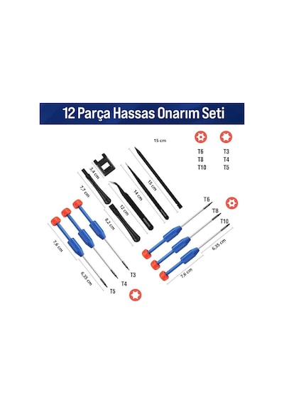 Workpro Wp200531 12 Parça Cr-v Elektronikçi Hassas Profesyonel Onarım Seti Fr Wp200531