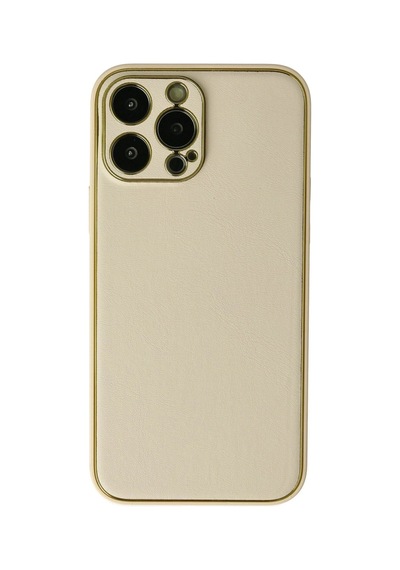 Apple iPhone Uyumlu  Uyumlu 13 Pro Kılıf Coco Deri Silikon Kapak - Gold