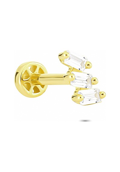 Glorria Altın 3 Baget Tragus Piercing Sarı