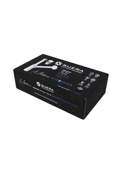Suera Moon Ayarlanabilir Lavabo Sifonu + Elixir Pop-up Set Altın - Taşma Delikli