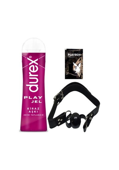 Durex Kiraz Aşkı 50 Ml Jel + Siyah Deri Ağız Topu + Hediye