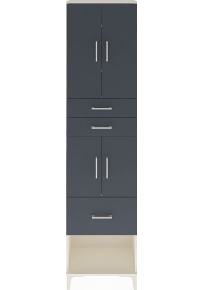 Arges Dolap 4 Raflı 3 Çekmeceli 4 Kapaklı 60x30x243 Aytaşı-antrasit Aytası