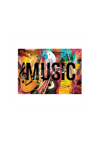 Müzik Notası Patlaması Modern Ahşap Tablo