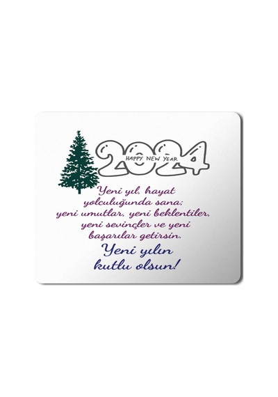2024 Yeni Yılın Kutlu Olsun Çam Ağacı Mousepad Mouse Pad