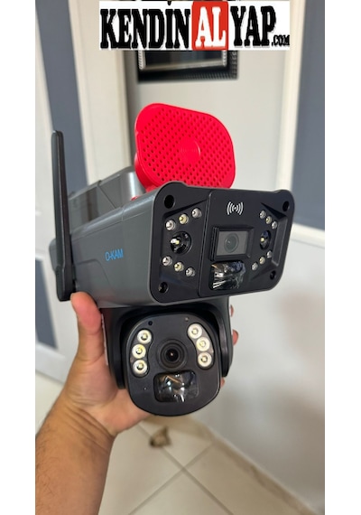 4gsim Kartlı 6mp Solar Çift Lens Güneş Enerjili Güvenlik Kamerası