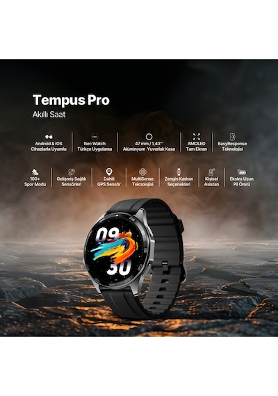 Ttec 2S12WS Tempus Pro 47 MM Amoled Ekranlı Yuvarlak Kasa Akıllı Saat