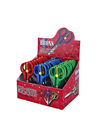 Brons Yaylı Cetvelli Öğrenci Makası