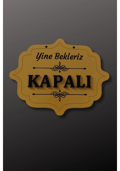 Ahşap Dekoratif Kesim Açık-kapalı Yazısı - Turuncu