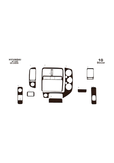 Hyundai H 100 Torpido Kaplama 2004 10 Parça Koyu Meşe