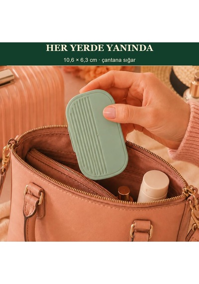 14 Parça Manikür Pedikür Seti Su Yeşili Çantalı Tırnak Kulak Kaş El Ayak Kişisel Bakım Paslanmaz Çelik