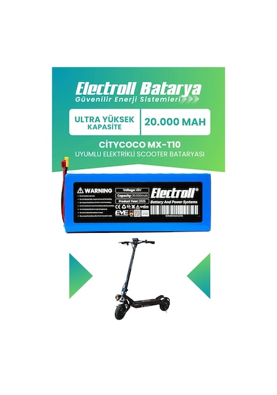 Citycoco Mx-t10 Uyumlu Batarya Ultra Yüksek Kapasite Batarya 48v 20ah Pil Elektrikli Scooter Bataryası Çok Renkli