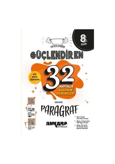 Ankara Yayıncılık 8.sınıf Paragraf Yeni Nesil Sorularla Güçlendiren 32 Haftalık Kazanım Denemeleri