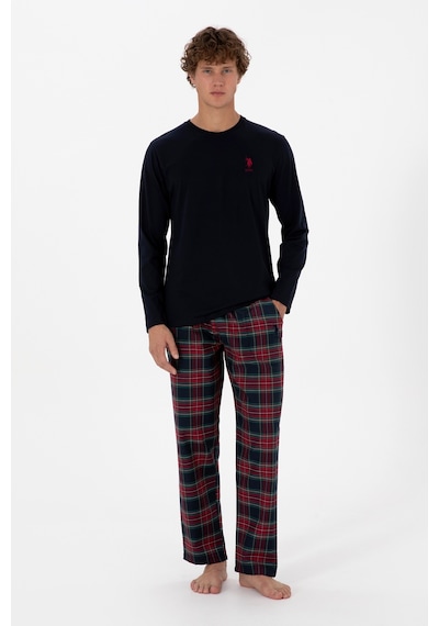 U.S. Polo Assn. Erkek Kırmızı Ekoseli Lacivert Pijama Takımı 50318615-VR033 U.S. Polo Assn. Erkek Kırmızı Ekoseli Lacivert Pijama Takımı 50318615-VR033