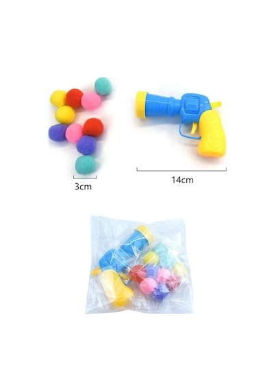 Wintoup Özel Seri Peluş Top Atan İnteraktif Kedi OyuncağıAtma Tabancası Tabanca+30 Peluş Top Çok Renkli