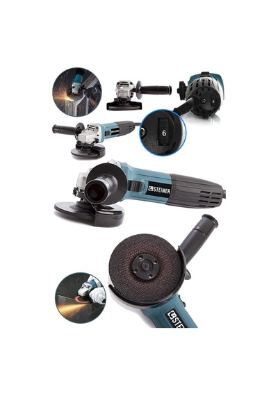 Germany Technology 2600 W Professional 6 Kademe Devir Ayarlı Avuç Içi Taşlama Makinesi 125mm