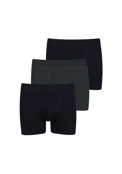 Erkek 3'lü Pamuklu Likralı Boxer 9006-1 Siyah