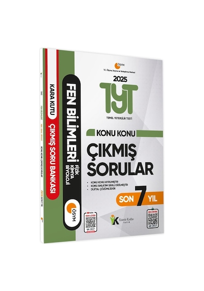 2025 YKS-TYT Tüm Dersler Çıkmış Soru Bankası Kara Kutu 4lü Set Konu Konu Son 7 Yıl Video/PDF Çözümlü