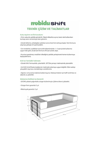 Mobidu Shift 3'lü Koltuk Koyu Yeşil Diğer