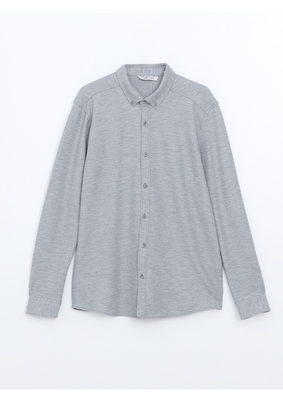 Lcw Vision Gri Slim Fit Uzun Kollu Erkek Dokulu Gömlek