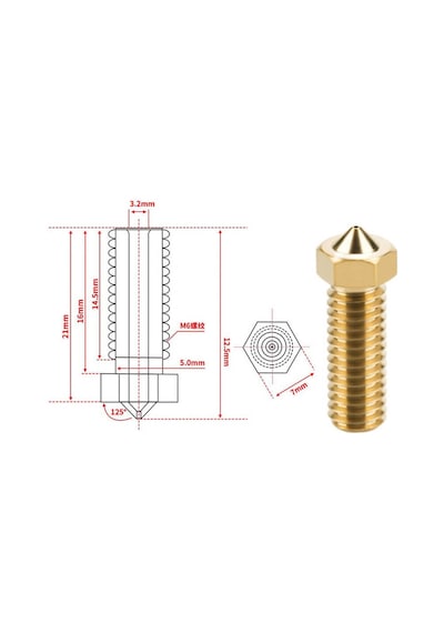 Koodmax 2 Adet 3d Yazıcı Extruder M6 Filament 3.0mm / 1.2mm Baskı Kafası Volkan Nozzle