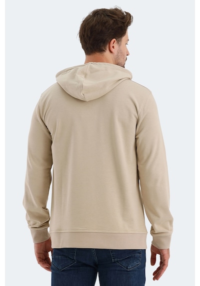 Slazenger Onca Erkek Kanguru Cepli Kapüşonlu Bej Sweatshirt Bej
