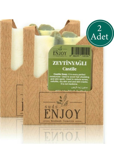 Suds Enjoy Doğal Zeytinyağlı El Yapımı Yüz Saç ve Vücut Sabunu 2 x 100 G