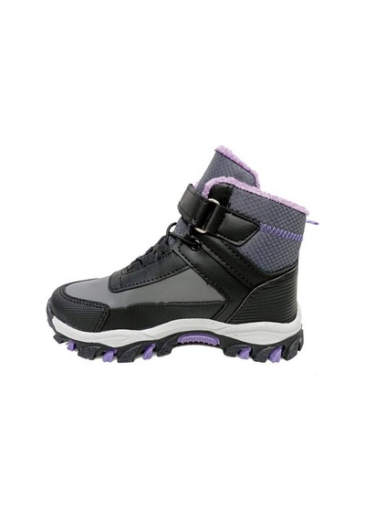 Callion 06f Deri Kız Çocuk Sneakers Bot Füme Siyah Lila Füme
