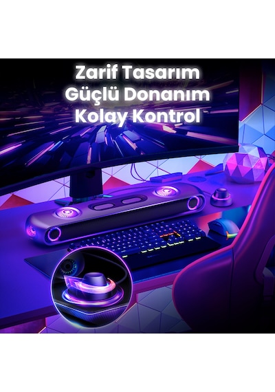 Oxs Thunder Pro+ Gaming Soundbar, Kablosuz Yastık Hoparlör, 7.1.2 Dolby Atmos HDMI eARC, 3D Ses, 180W