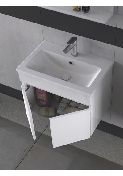 Biani Tome 60 Cm Banyo Dolabı Renk Mat Beyaz Çok Renkli