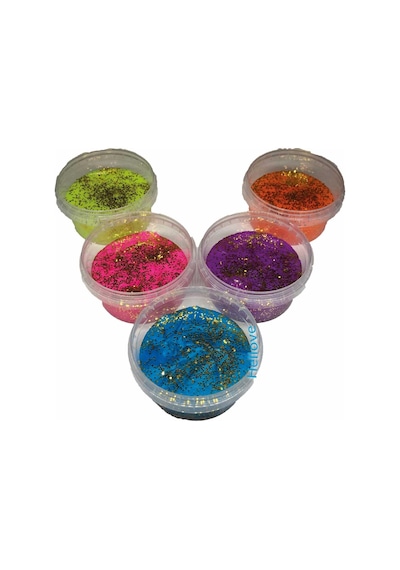 Slime Simli 5 Renk Kaliteli Fosforlu Ele Yapışmayan Pofuduk Yumuşacık Slime 5x170 Gram