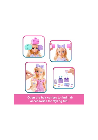 Ayrex Barbie Dream Besties Barbıe İle Hazırlan Şekillendirilmiş Saçlı Barbie 'malibu' Bebek, Sürpriz Saç Aksesuar