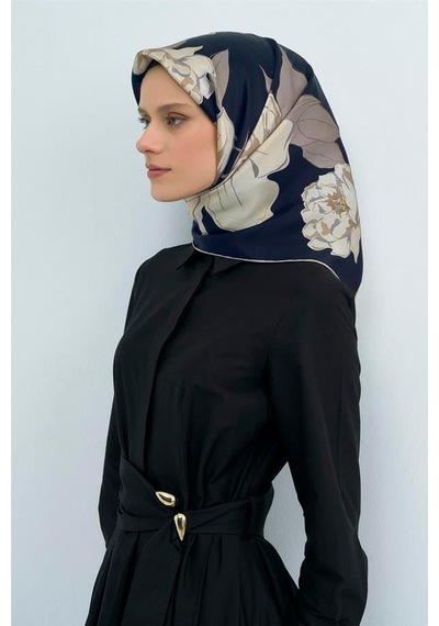 Armine İpek Eşarp 2026 Yaz - 9509-10 Lacivert Twill
