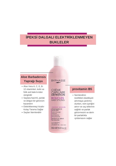 Byphasse Bukleli Saçlar İçin Şekillendirici Bakım Kremi 250 ML