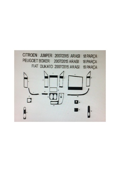 Peugeot Boxer 2006-2014 18 Parça Torpido Kaplama Renk Ceviz