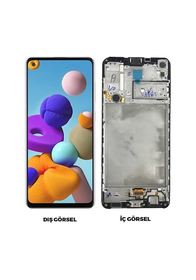 Teknonet Samsung Galaxy A21s Uyumlu Hk Lcd+dokunmatik+çıtalı - Siyah