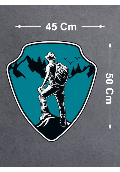 Dağcı Maceracı Sticker - Kamp Adventure Off Road 4x4 Sticker - Araba Oto Motosiklet Karavan Cam Sticker - 00061 50x45 Cm