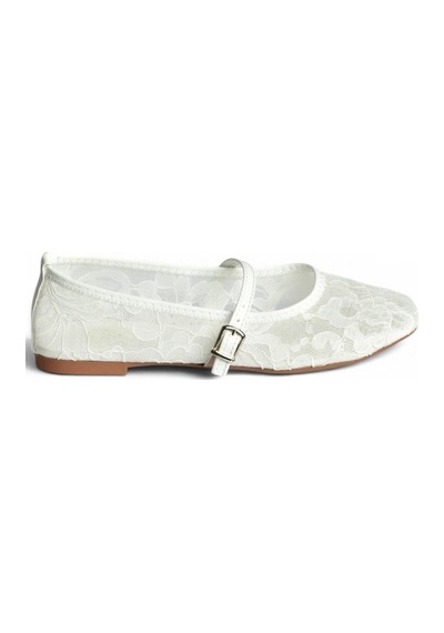 Fox Shoes Y726864006 Beyaz Dantelli Kadın Babet