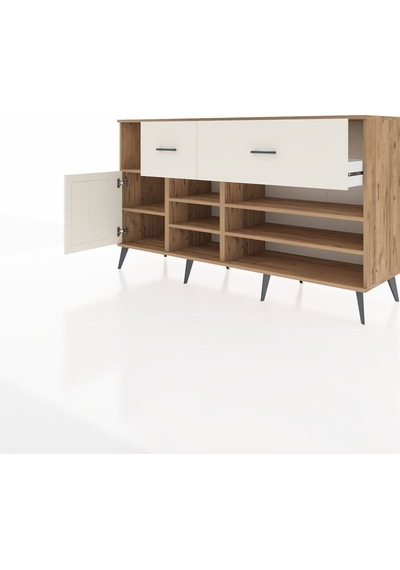 Kronos Konsol 6 Raflı 2 Çekmeceli Tek Kapaklı 176x59x99 Çam-ayta Çam-aytaşı