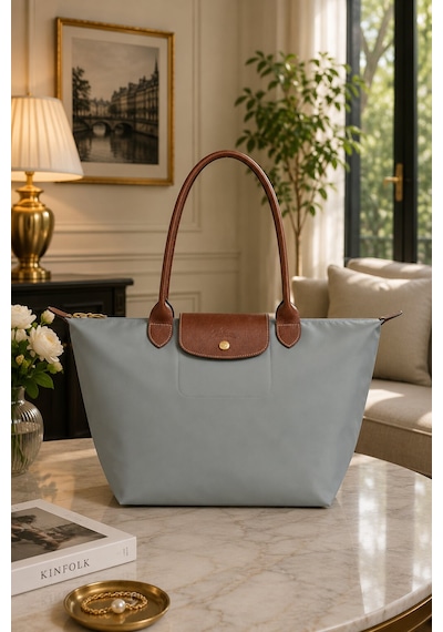 Longchamp Kadın Omuz Çantası Medium L2605 089 Açık Gri
