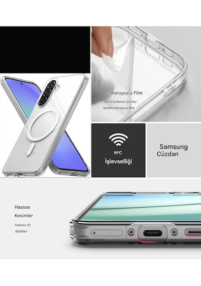 Samsung Galaxy A35 Uyumlu Şeffaf Magsafe Kılıf Safe Şeffaf