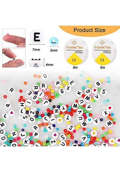 Boncuk Harfler, 5300 Parça İnci Seti Pastel 3 Mm, 14 Renkli Boncuklar, Bilezik, Küpe, El Sanatları, Kendin Yap Kolyeler Yapmak İçin 000 Açık Krem