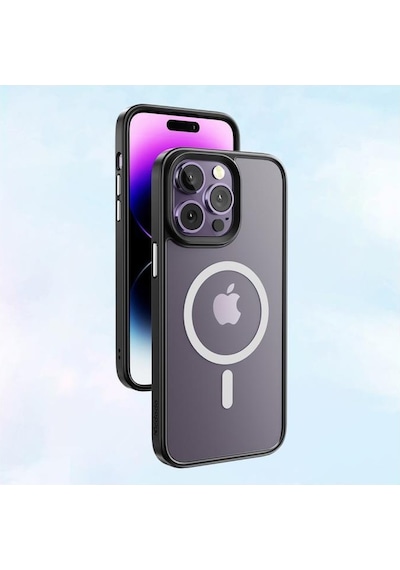 Mcdodo Apple Uyumlu iPhone 14 Plus Uyumlu Mat Siyah Magsafe Kılıf Pc-3101