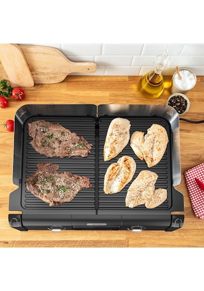 Tefal Family Grill 2400 W Termostatlı 2 Pişirme Yüzeyli İç/Dış Mekân Izgarası