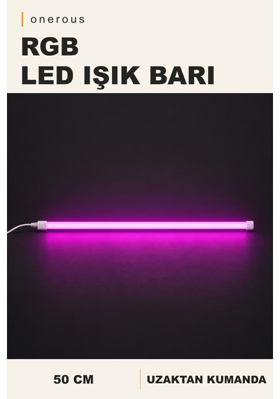 Onerous 50 Cm Rgb Led Işık, Uzaktan Kumandalı Onr-814502518 Çok Renkli