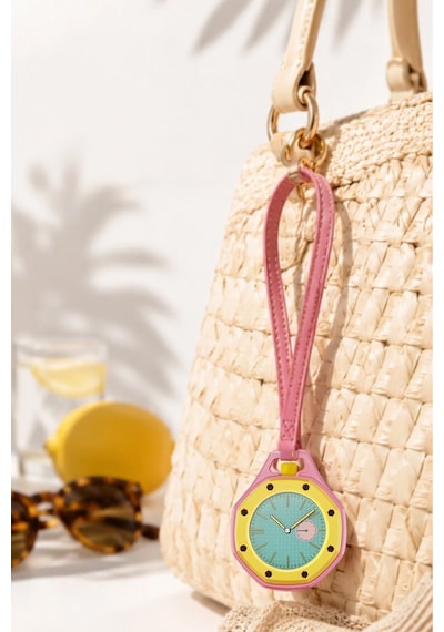 Boyol Pop Çanta Charm Unisex Aksesuar Saat D-sport Pembe-sarı D-401