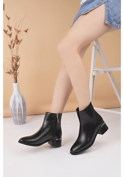 Nesilshoes Nesil Shoes Mddm 9711 Siyah Topuklu Kadın Bot