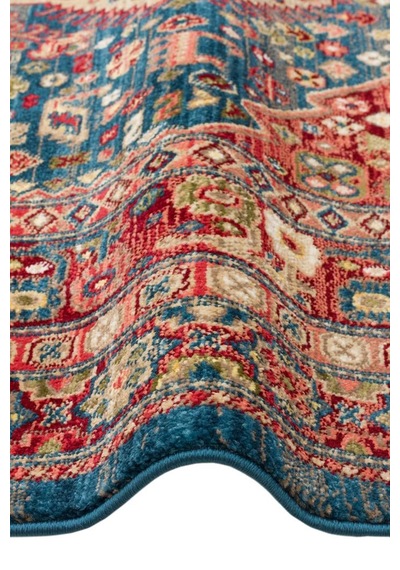 Kybele Kyb 05 Navy Red Xw Sıcak Renk Tonlu Otantik Makine Halısı Lacivert - Kırmızı