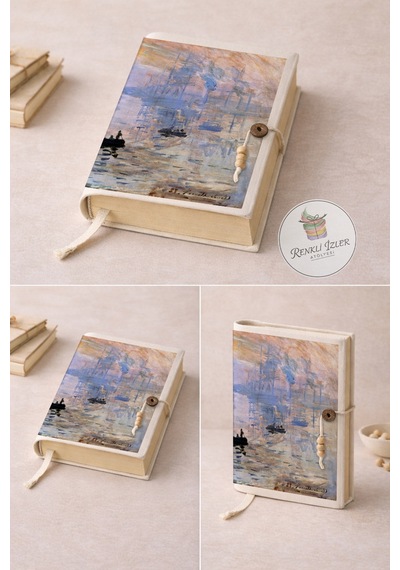 Kitap Kılıfı Ve Metal Kitap Ayracı Seti Claude Monet Gün Doğumu