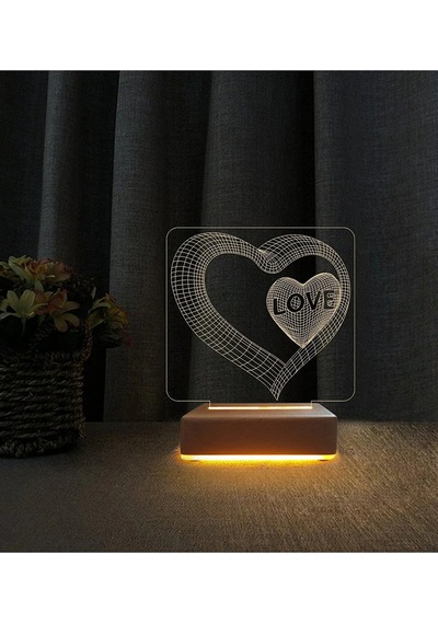 3d Led Gece Lambası Love Kalp Tasarımı Doğum Günü Hediyesi Sevgililer Günü Hediyeleri